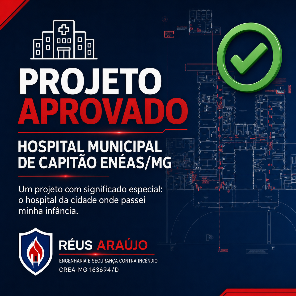 Prancha técnica do projeto Hospital Municipal de Capitão Enéas